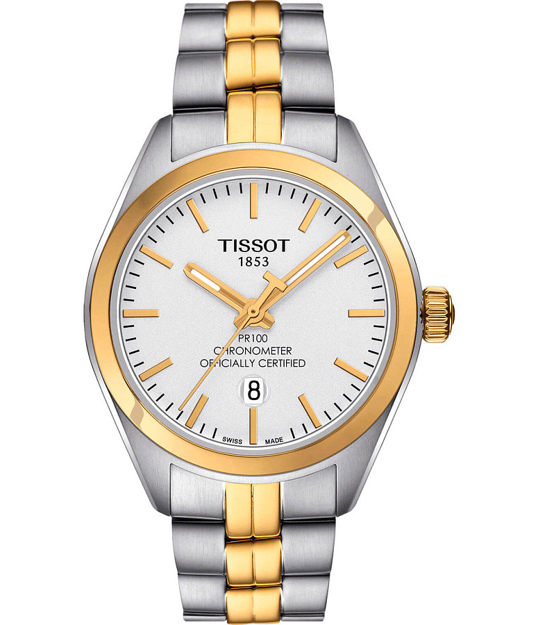 Часы Tissot PR 100 Lady COSC T101.251.22.031.00 — женские, белый