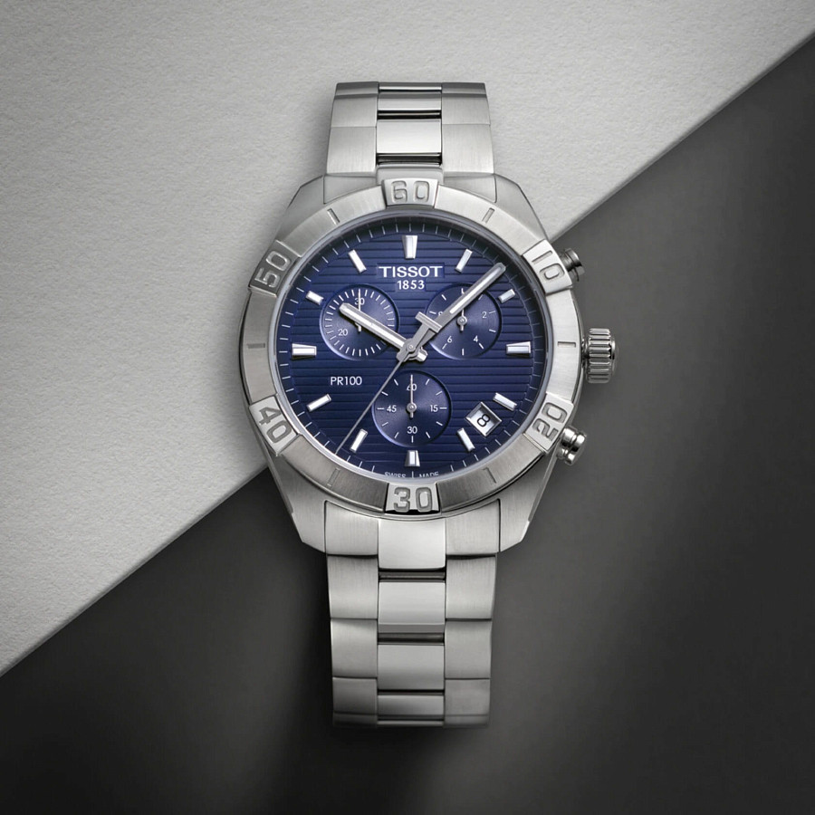 Часы Tissot PR 100 Sport Gent Chronograph T101.617.11.041.00 — мужские, нержавеющая сталь