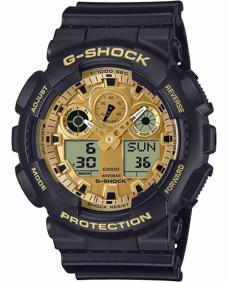Часы Casio G-SHOCK GA-100GGB-1A9 — мужские, золотой