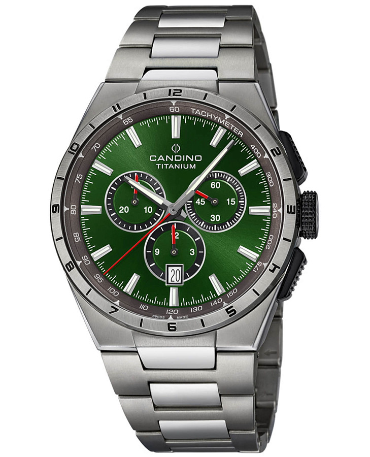 Часы Candino Titanium Chrono C4603/C — мужские, зеленый