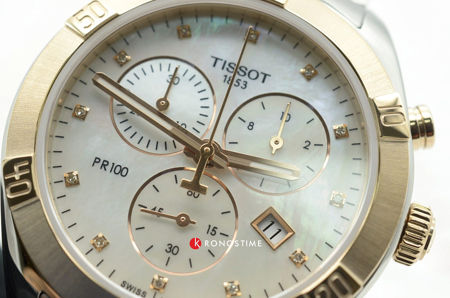 Часы Tissot PR 100 Sport Chic Chronograph T101.917.22.116.00 — кварцевые, Швейцария, женские
