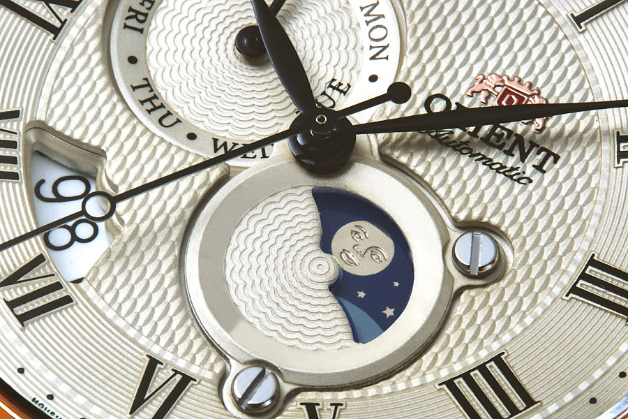 Часы Orient Sun & Moon RA-AK0007S (RN-AK0007S) — сталь металл, кожаный