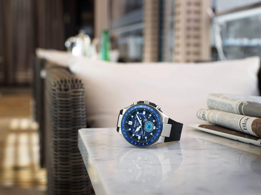 Часы Seiko Astron GPS Solar SSE167J1 — синий, титан керамика металл