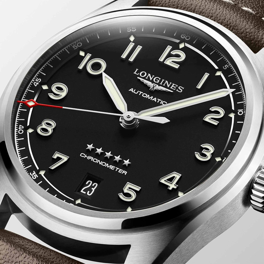 Часы Longines Spirit L3.410.4.53.0 — мужские, коричневый