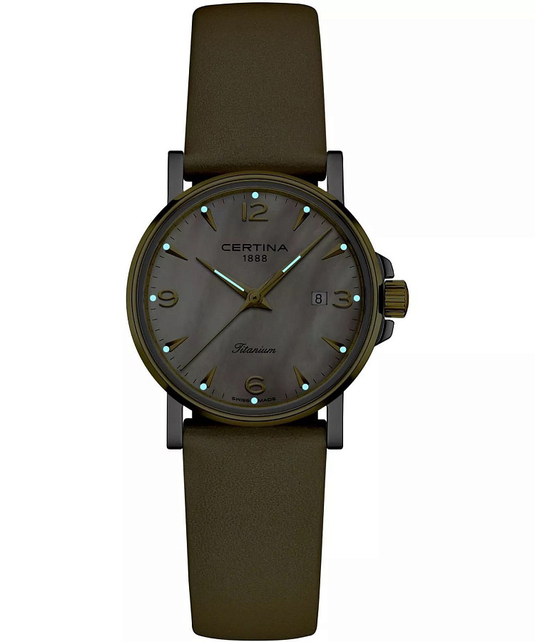 Часы Certina DS Caimano Ladies Titanium C017.210.56.117.00 — женские, кожаный