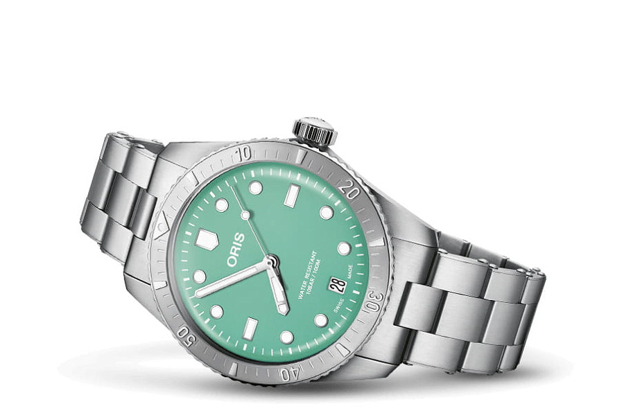 Часы Oris Divers Sixty‑Five 'Cotton Candy' 01 733 7771 4057-07 8 19 18 — механические, сталь
