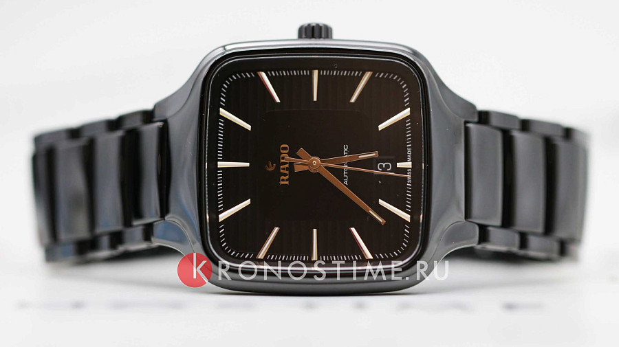 Часы Rado True Square Automatic R27078172 — мужские, титан + высокотехнологичная плазменная керамика