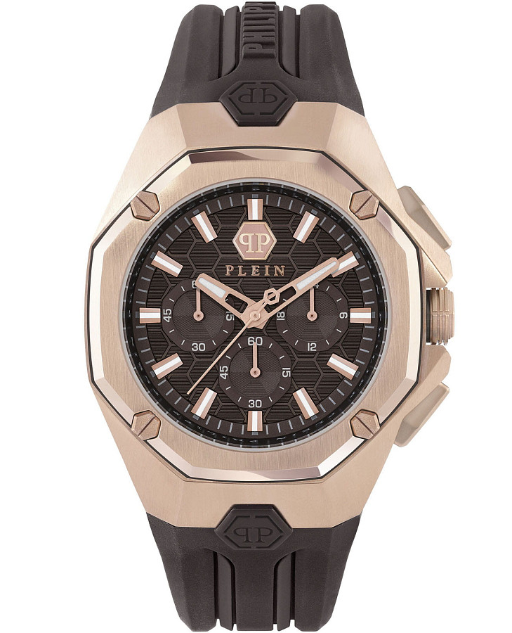 Часы Philipp Plein Octagon PWTBA0223 — мужские, коричневый