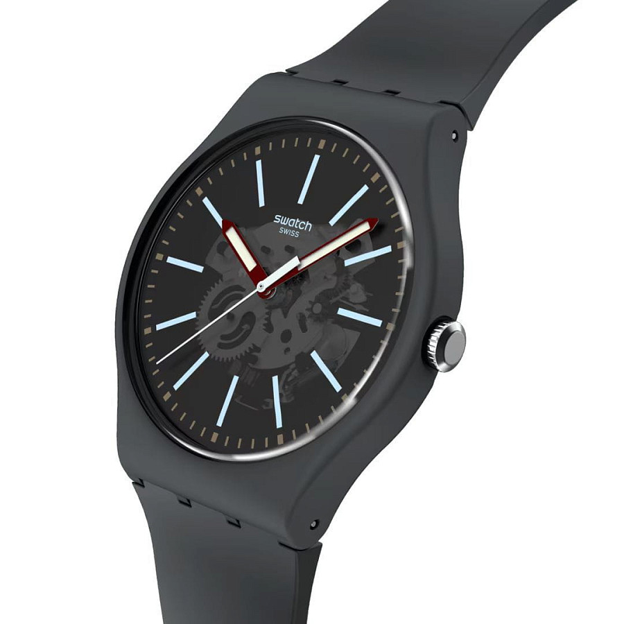 Часы Swatch New Gent Biosourced Lacquered SO29A101 — серый, пластик