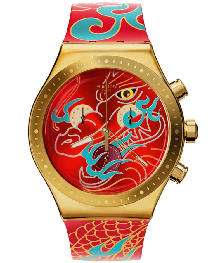 Часы Swatch I New Chrono YVZ100 — мужские, красный