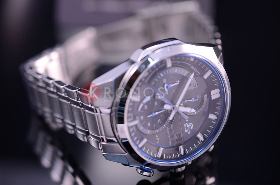Часы Casio Edifice EQS-600D-1A2 — автокварц (кинетик), сталь металл
