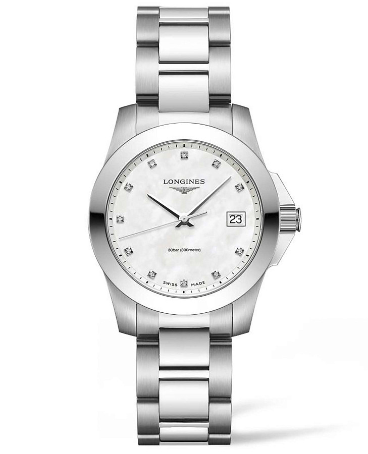 Часы Longines Conquest L3.377.4.87.6 — женские, перламутровый