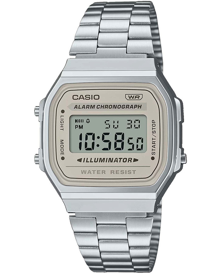 Часы Casio Vintage A-168WA-8A — мужские, бежевый
