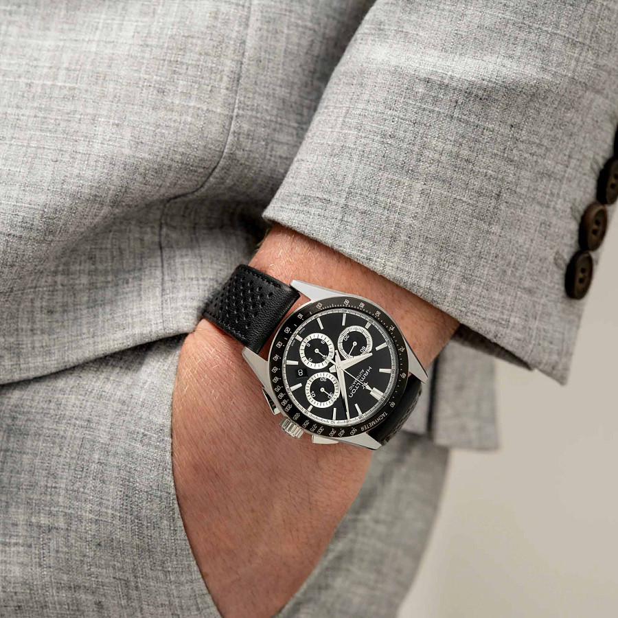 Часы Hamilton Jazzmaster Performer Auto Chrono H36606730 — механические, металл сталь