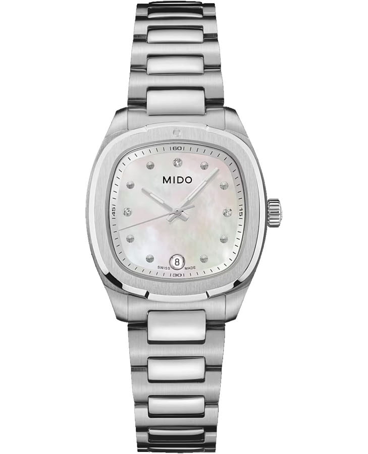 Часы Mido Multifort TV 28 Quartz M049.110.11.116.00 — женские, перламутровый