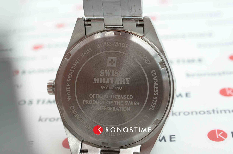 Часы Swiss Military by Chrono SM34087.01 — металл сталь, Швейцария