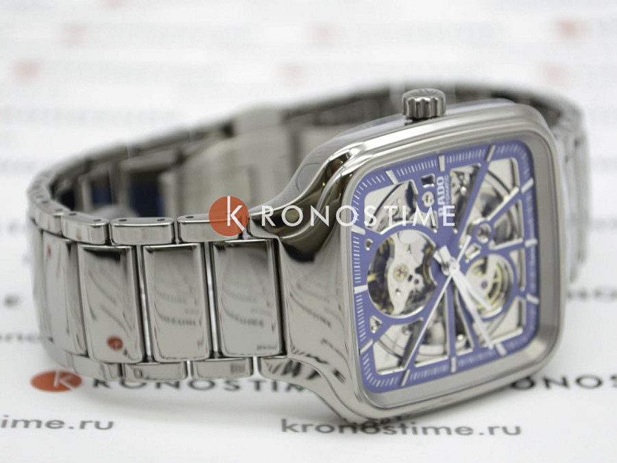 Часы Rado True Square Automatic Open Heart R27083202 — мужские, титан + высокотехнологичная плазменная керамика