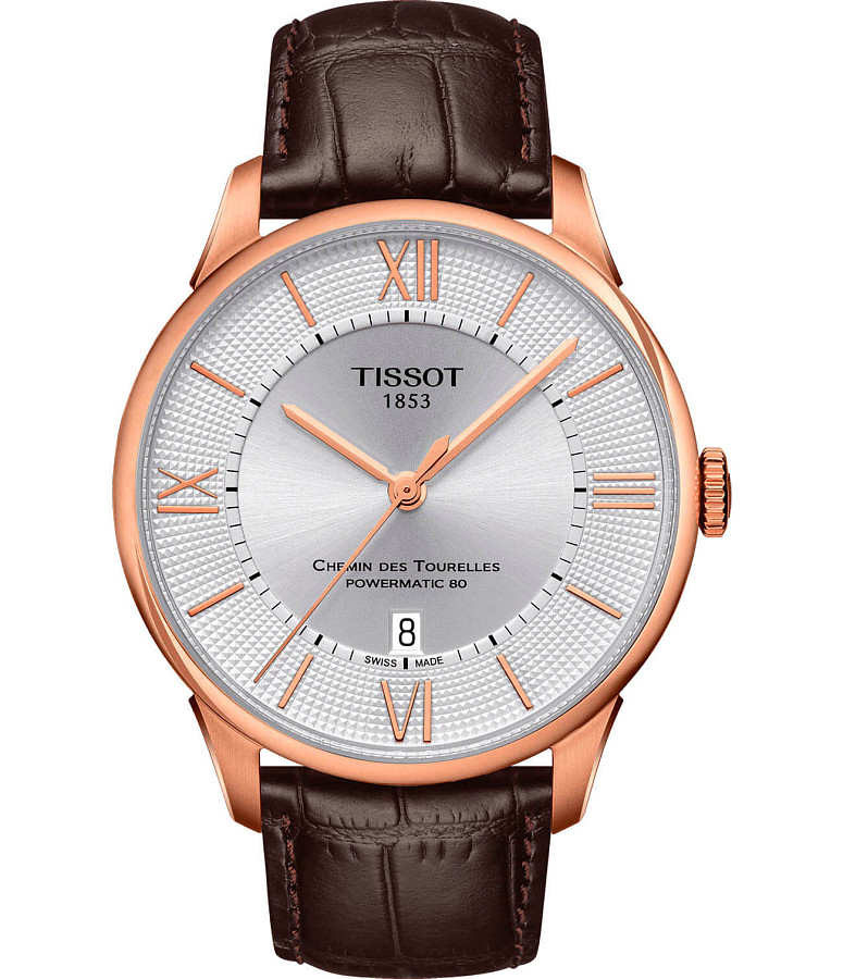 Часы Tissot Chemin des Tourelles Powermatic 80 T099.407.36.038.00 — мужские, серебристый