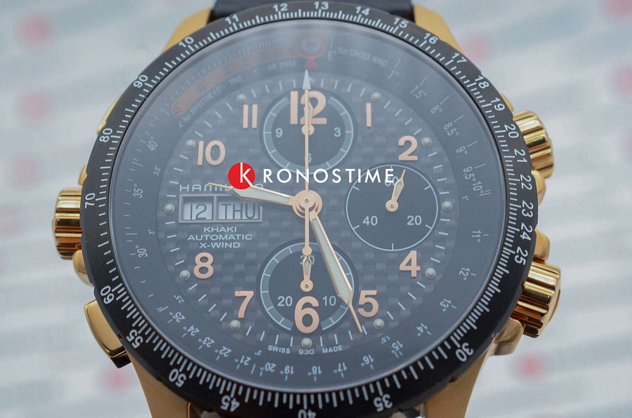 Часы Hamilton Khaki Aviation X Wind Day Date Auto Chrono H77696793 — механические, сталь