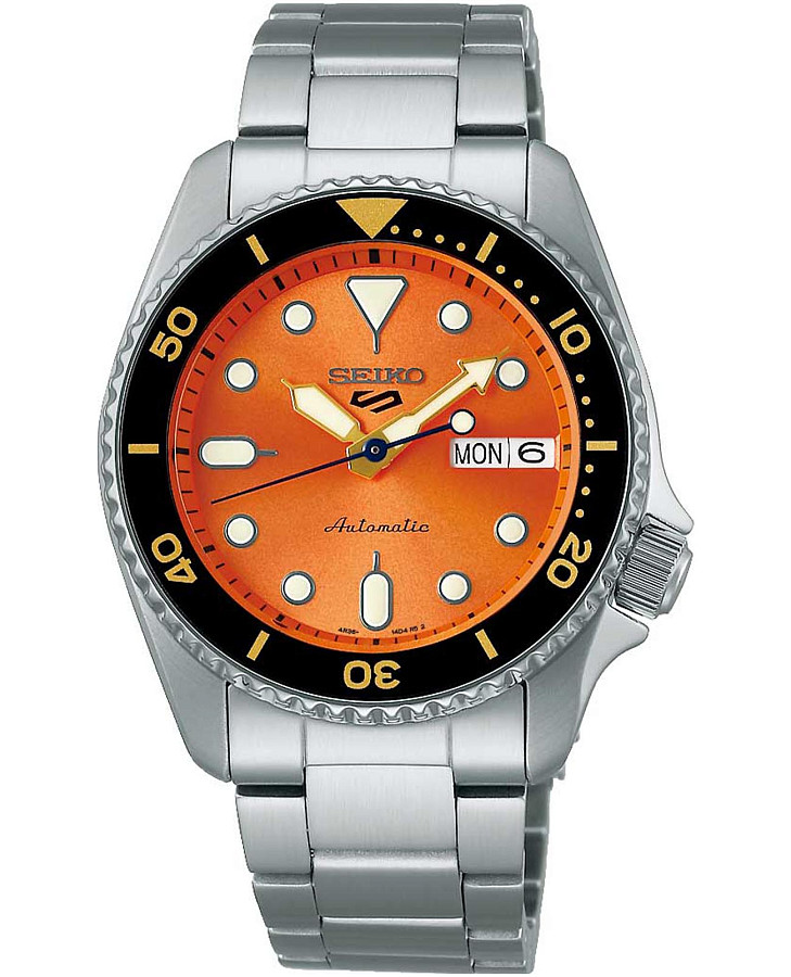 Часы Seiko 5 Sports SRPK35K1 — мужские, оранжевый