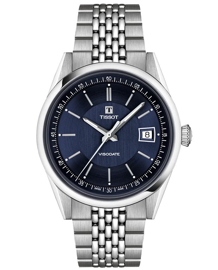 Часы Tissot Visodate 39mm T157.407.11.041.00 — мужские, синий