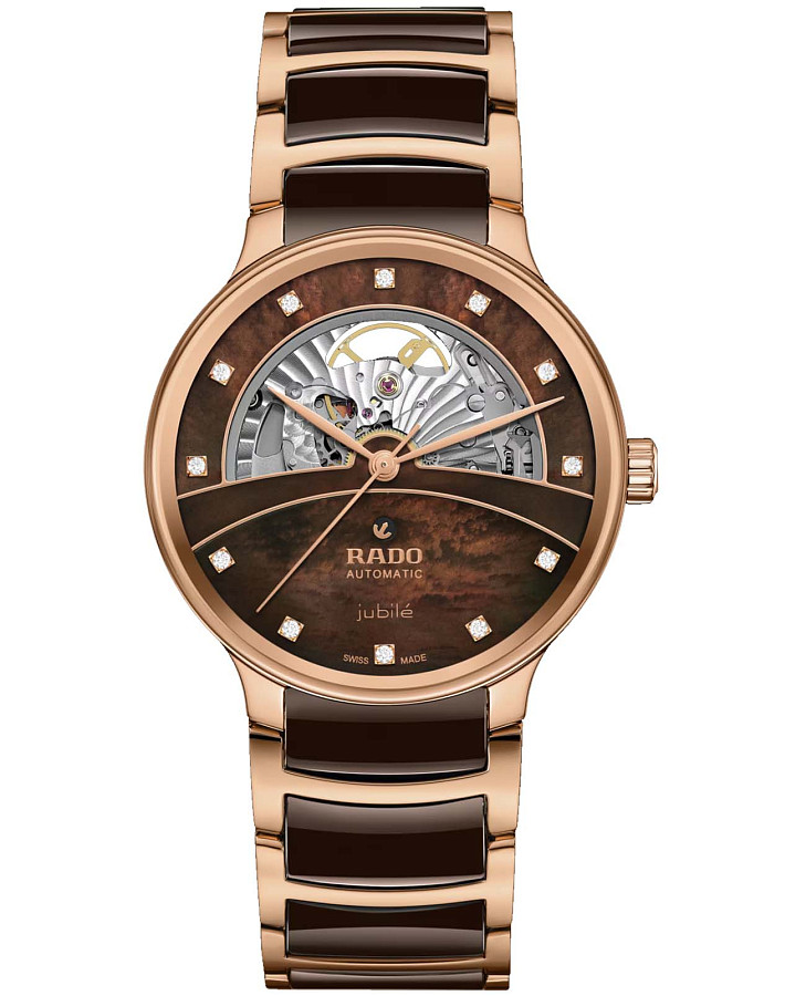 Часы Rado Centrix Automatic Diamonds Open Heart R30028902 — женские, коричневый