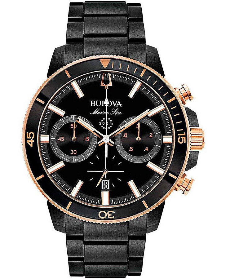 Часы Bulova Marine Star 98B302 — мужские, черный