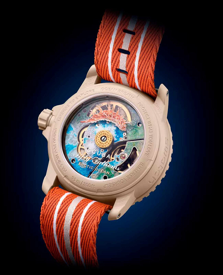 Часы Swatch x Blancpain Arctic Ocean SO35N100 — нейлон, мужские