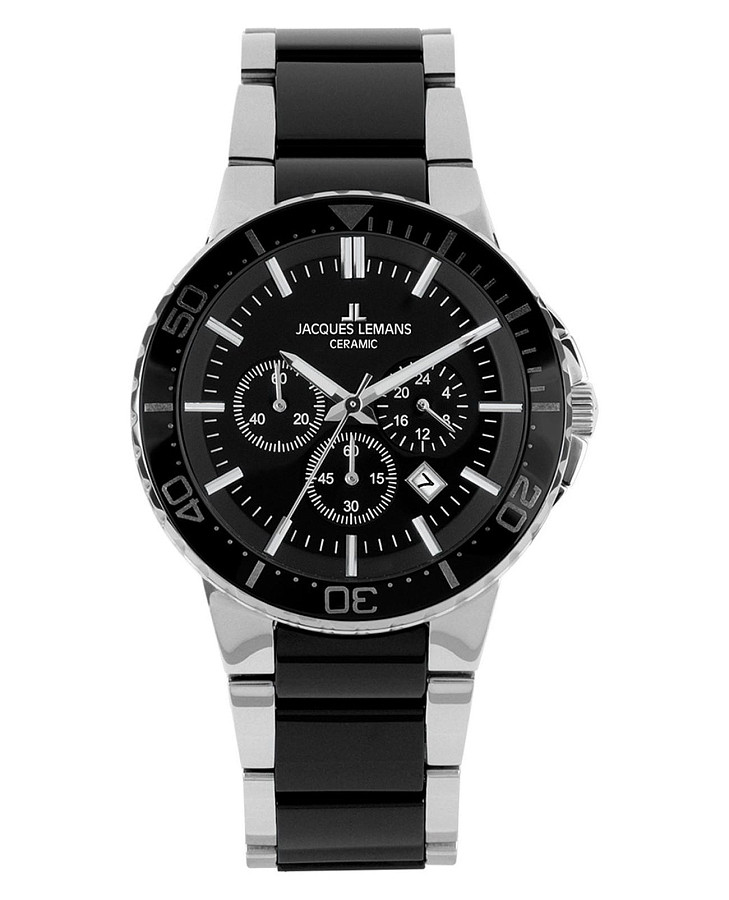 Часы Jacques Lemans High Tech Ceramic 1-2166A — мужские, черный