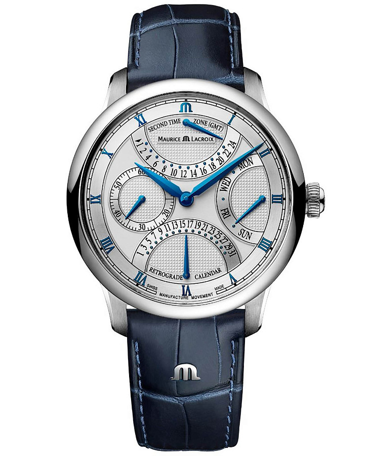 Часы Maurice Lacroix Masterpiece Triple Retrograde MP6538-SS001-110-1 — мужские, серебристый