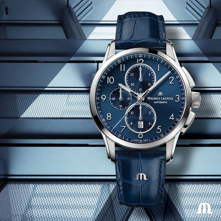 Часы Maurice Lacroix Pontos Chronograph 43mm PT6388-SS001-420-4 — механические, металл сталь