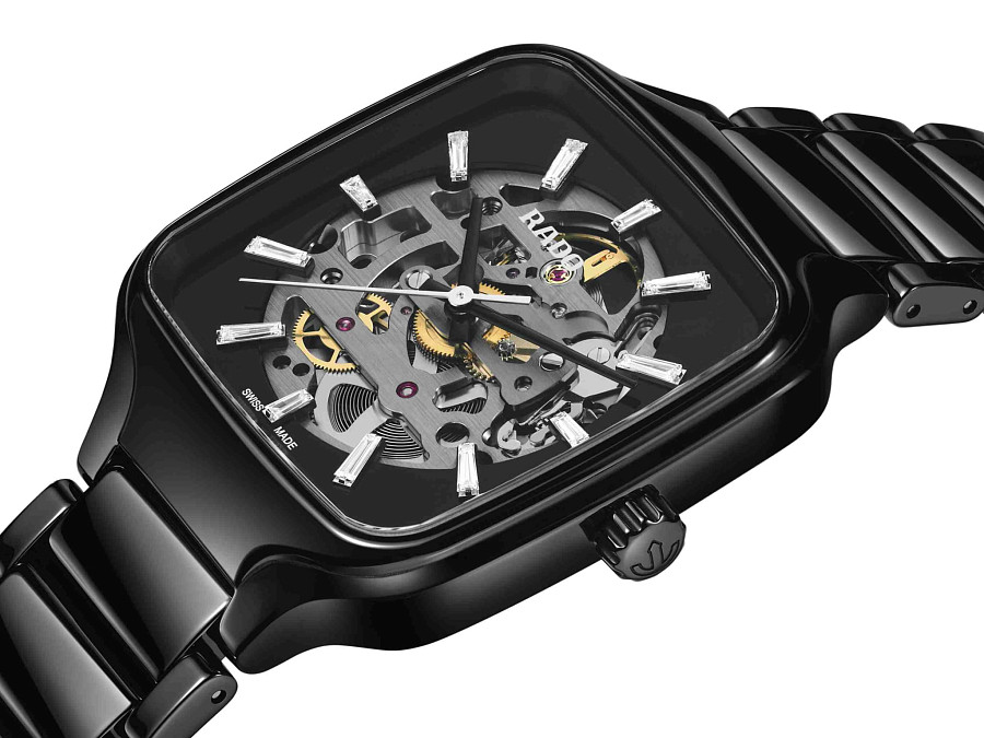 Часы Rado True Square Automatic Skeleton Diamonds R27124702 — механические, керамика