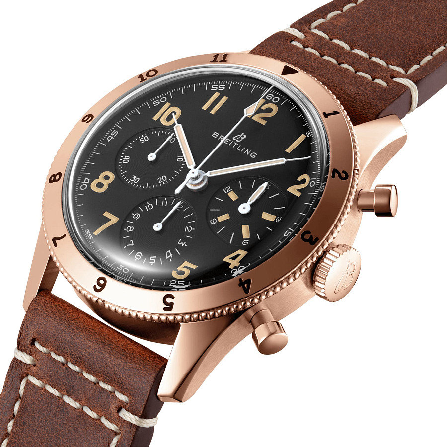 Часы Breitling AVI 1953 Edition RB0920131B1X1 — механические, сталь металл золото