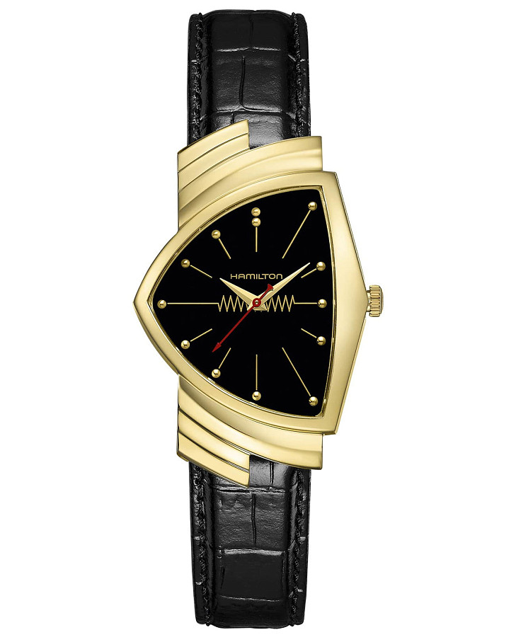 Часы Hamilton Ventura Quartz Gold Limited Edition H24311730 — мужские, черный