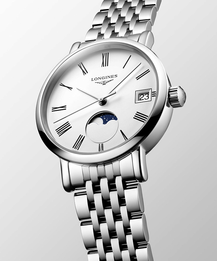 Часы Longines Elegant Collection Moonphase L4.330.4.11.6 — нержавеющая сталь, мужские