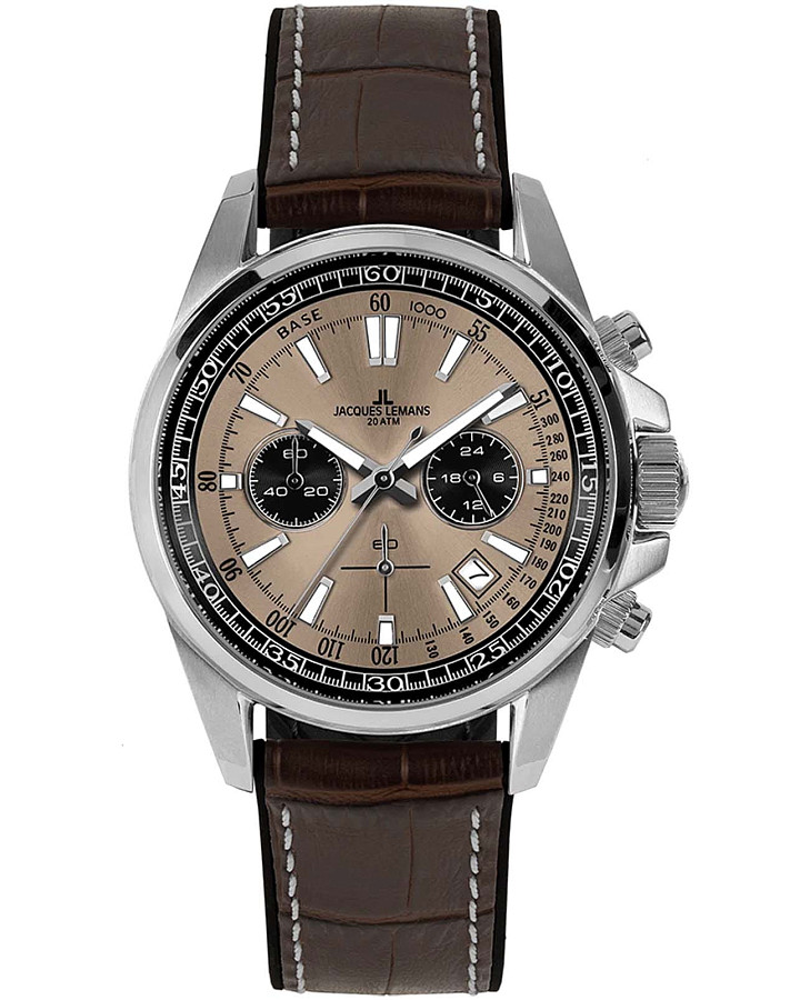 Часы Jacques Lemans Liverpool 1-2117ZF — мужские, коричневый