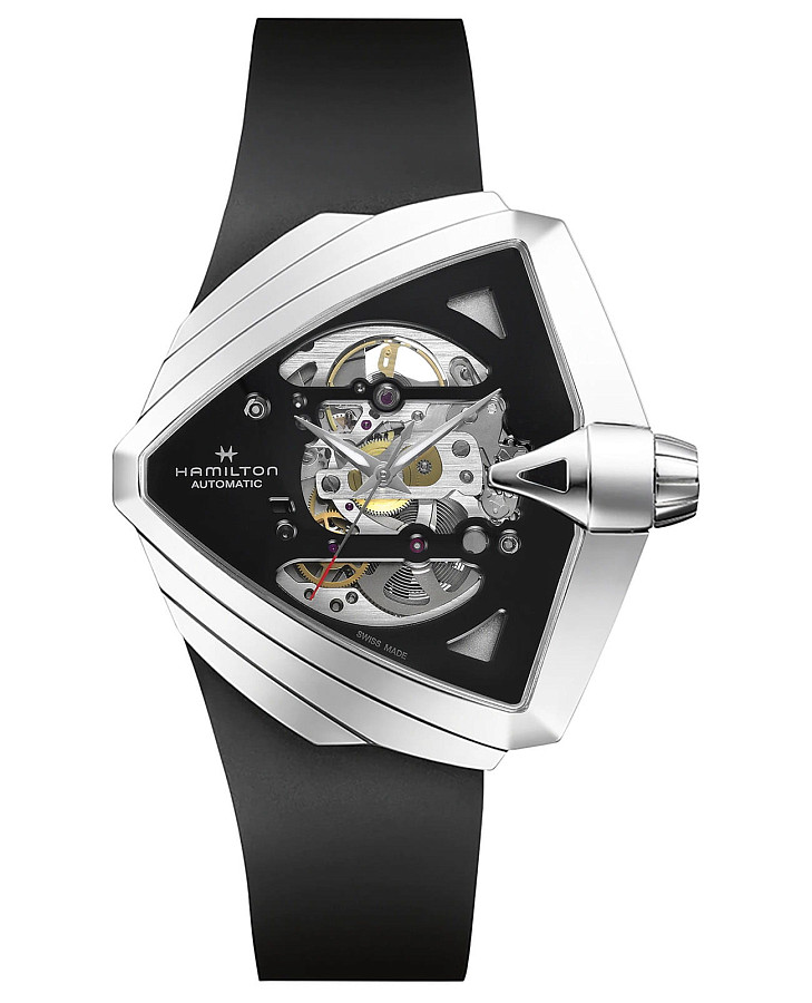 Часы Hamilton Ventura XXL Skeleton Auto H24625330 — мужские, черный