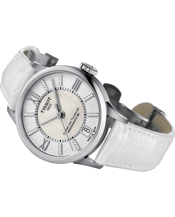 Часы Tissot Chemin des Tourelles Powermatic 80 Lady T099.207.16.116.00 — кожаный, женские