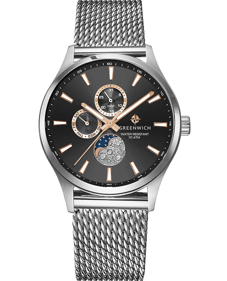 Часы Greenwich Moon Walker GW 058.19.35 — мужские, серебристый