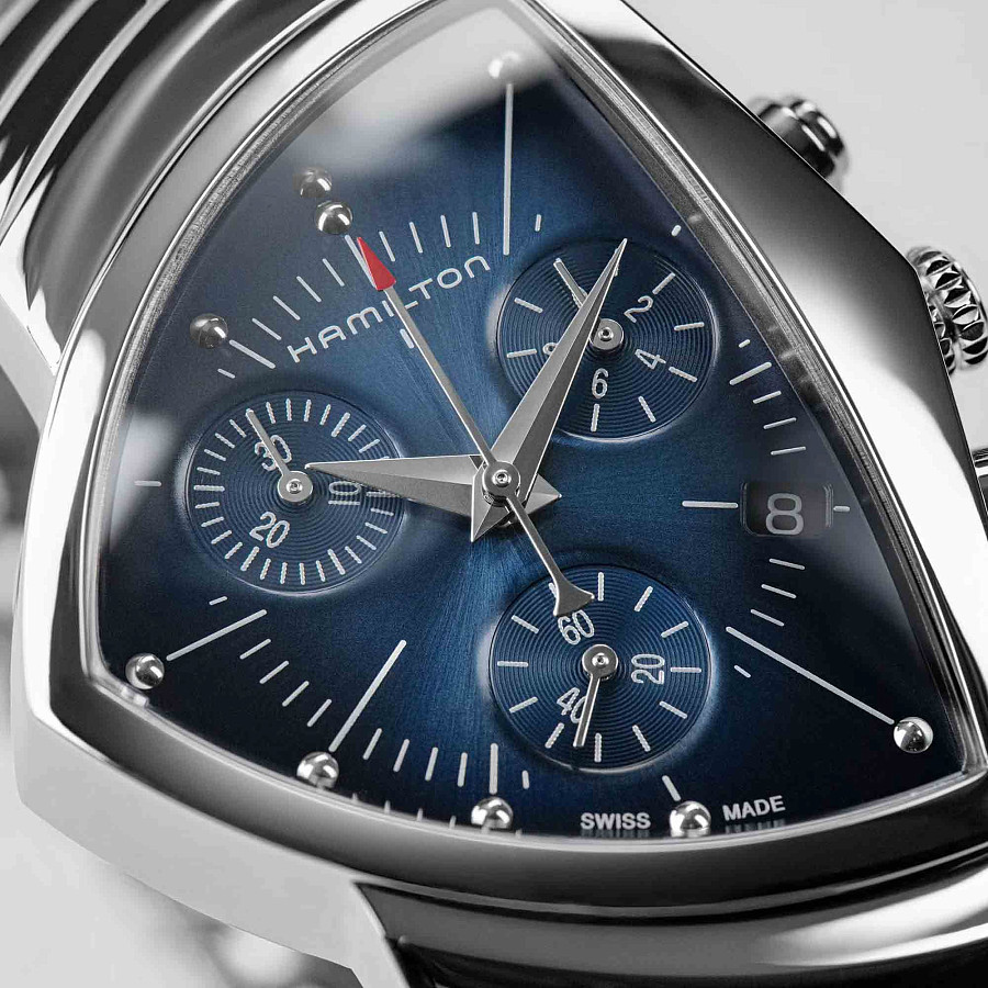 Часы Hamilton Ventura Chrono Quartz H24432141 — мужские, нержавеющая сталь