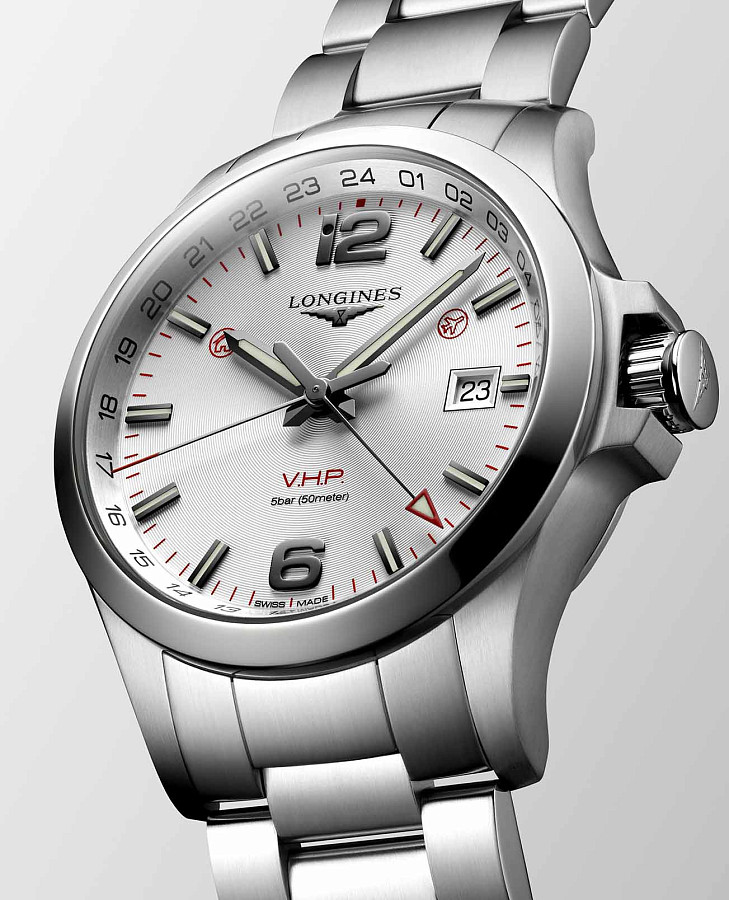 Часы Longines Conquest V.H.P. L3.728.4.76.6 — кварцевые, металл сталь