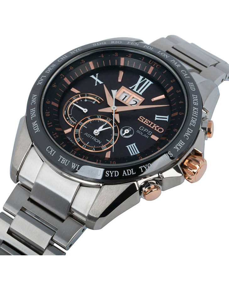 Часы Seiko Astron GPS Solar SSE151J1 — кварцевые, керамика металл сталь