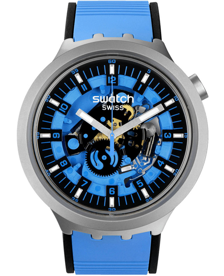 Часы Swatch Big Bold Irony Lacquered SB07S106 — мужские, голубой
