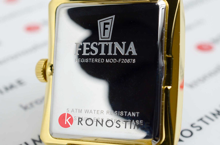 Часы Festina On The Square F20678/1 — мужские, нержавеющая сталь с pvd-покрытием