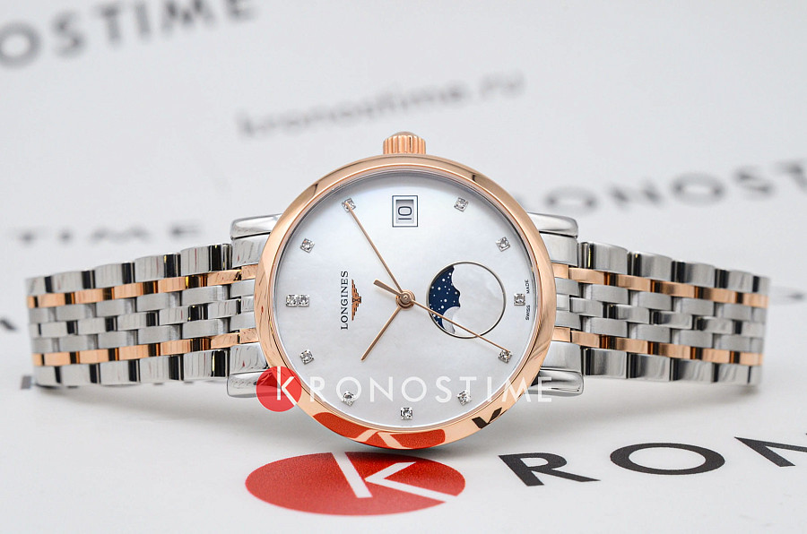 Часы Longines Elegant Collection Moonphase L4.330.5.87.7 — кварцевые, металл сталь
