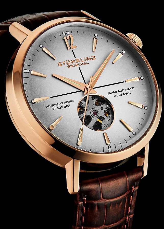 Часы Stuhrling Quasar 1021.07 — кожаный, мужские