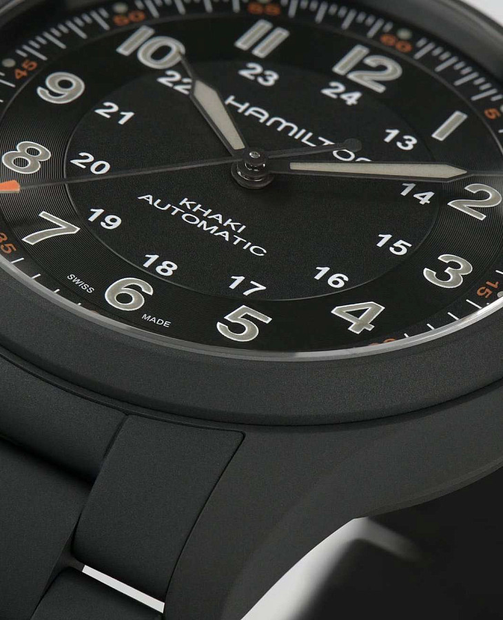 Часы Hamilton Khaki Field Titanium Auto H70215130 — мужские, черный