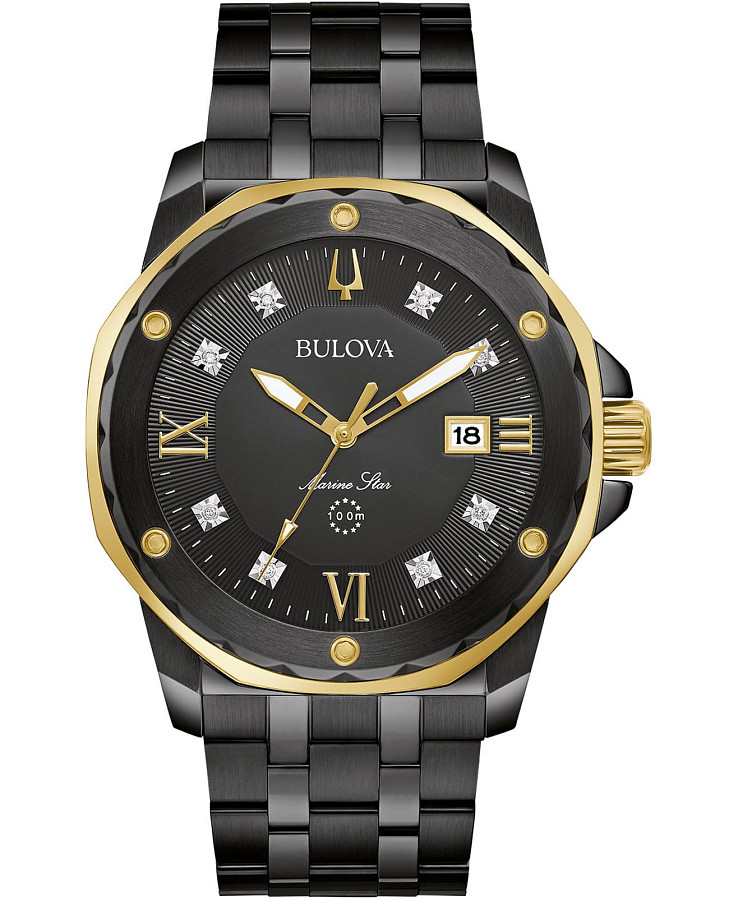 Часы Bulova Marine Star 98D176 — мужские, черный