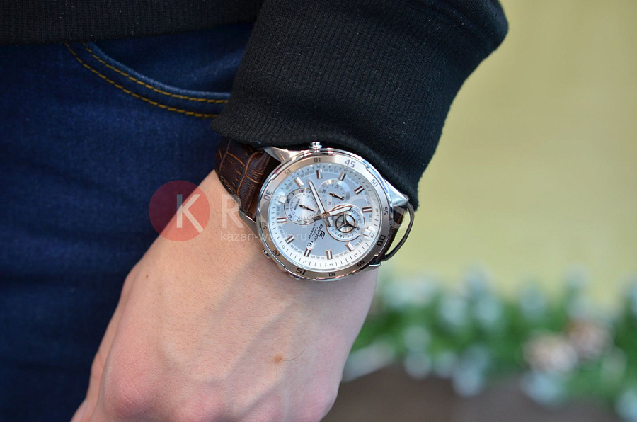 Часы Casio Edifice EFR-547L-7A — металл сталь алюминий, кожаный