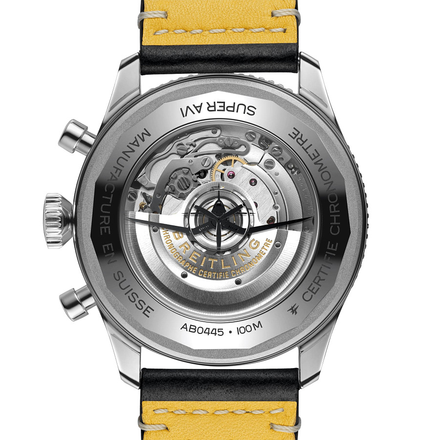 Часы Breitling Super Avi B04 Chronograph GMT 46 Tribute To Vought F4U Corsair AB04451A1C1X1 — кожаный, мужские